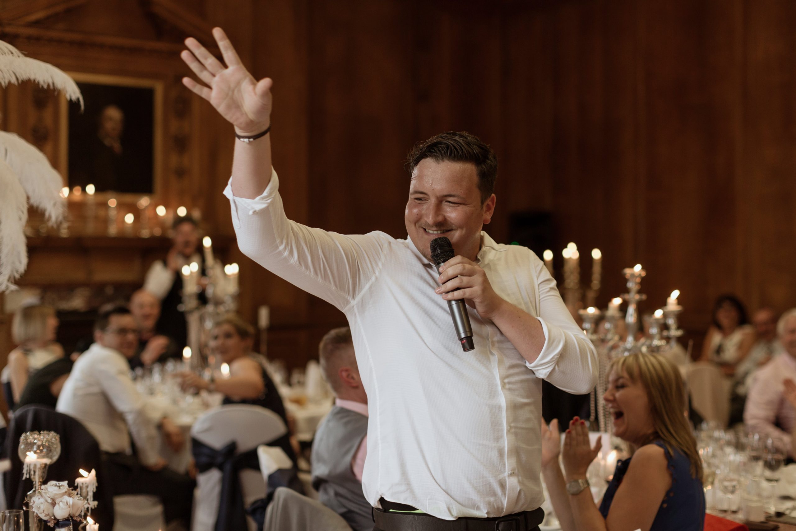 Top secret singing waiter Marco entertaining