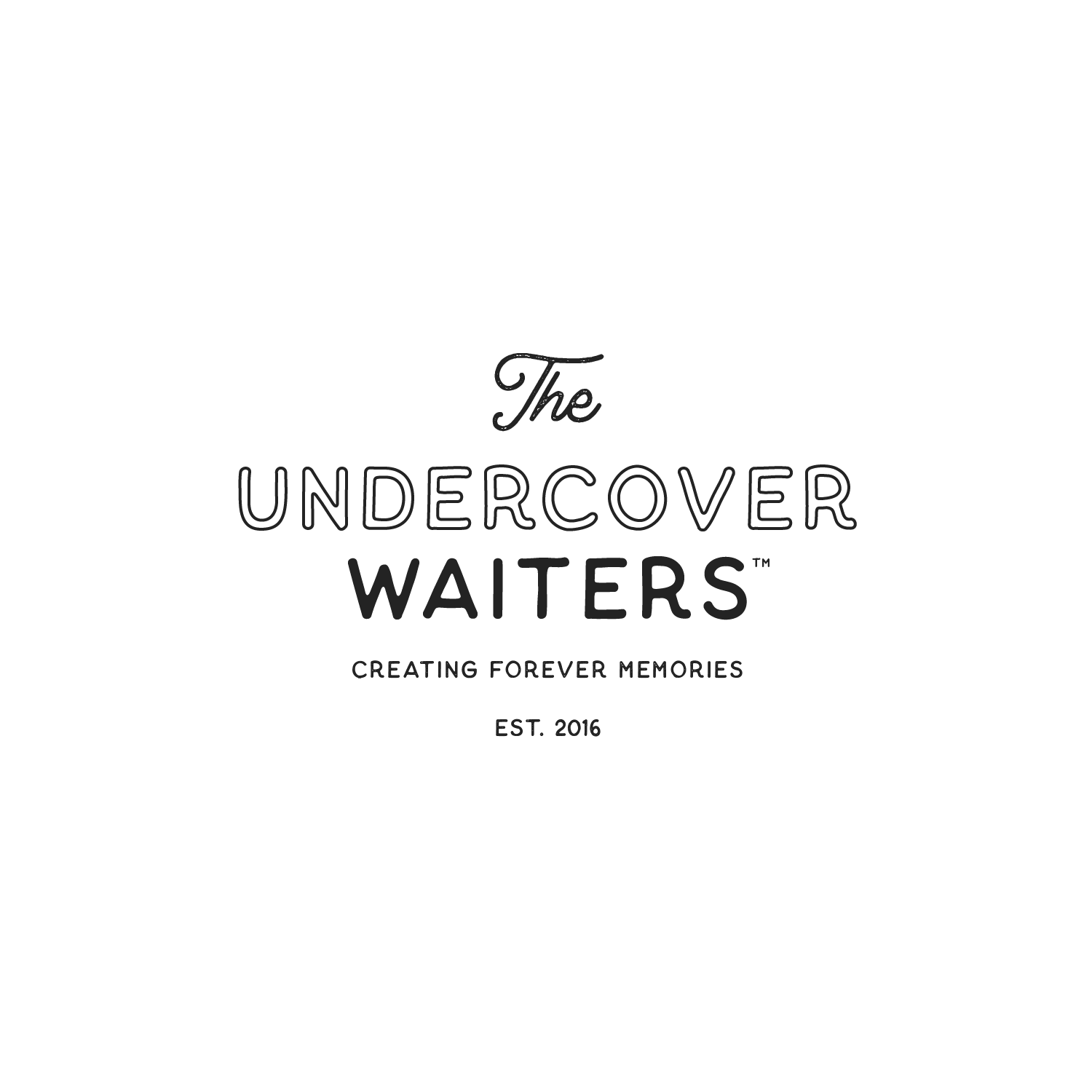 The Undercover Waiters logo – creating forever memories, est. 2016